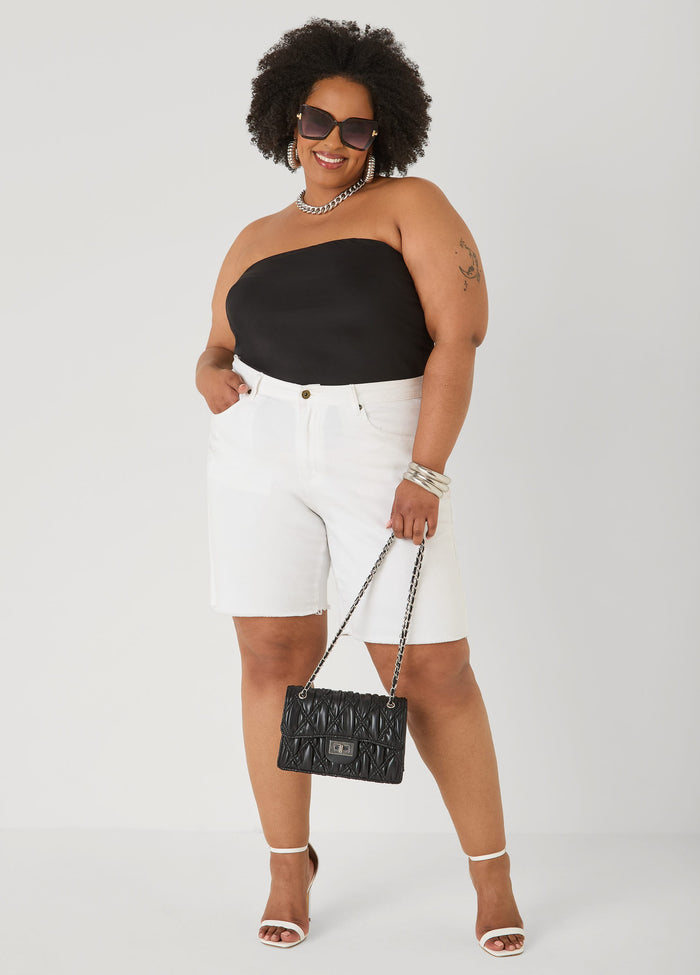 Ruched Mesh Tube Top