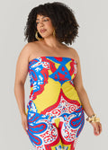 Ruched Printed Tube Top