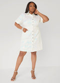 Sequined Denim Shirtdress