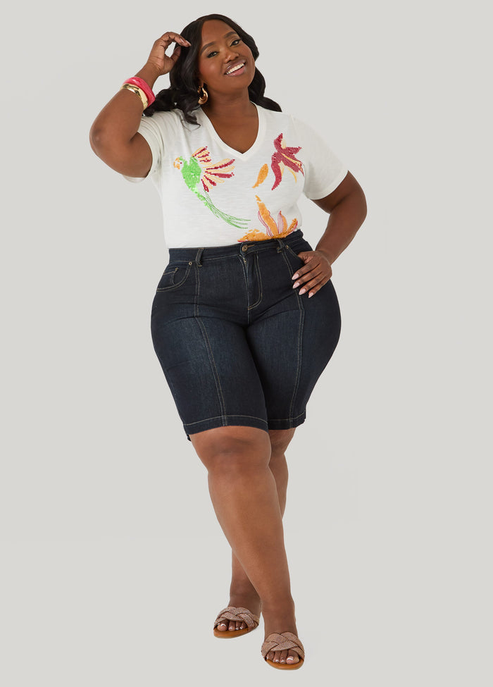 Sequined Parrot Jersey Tee