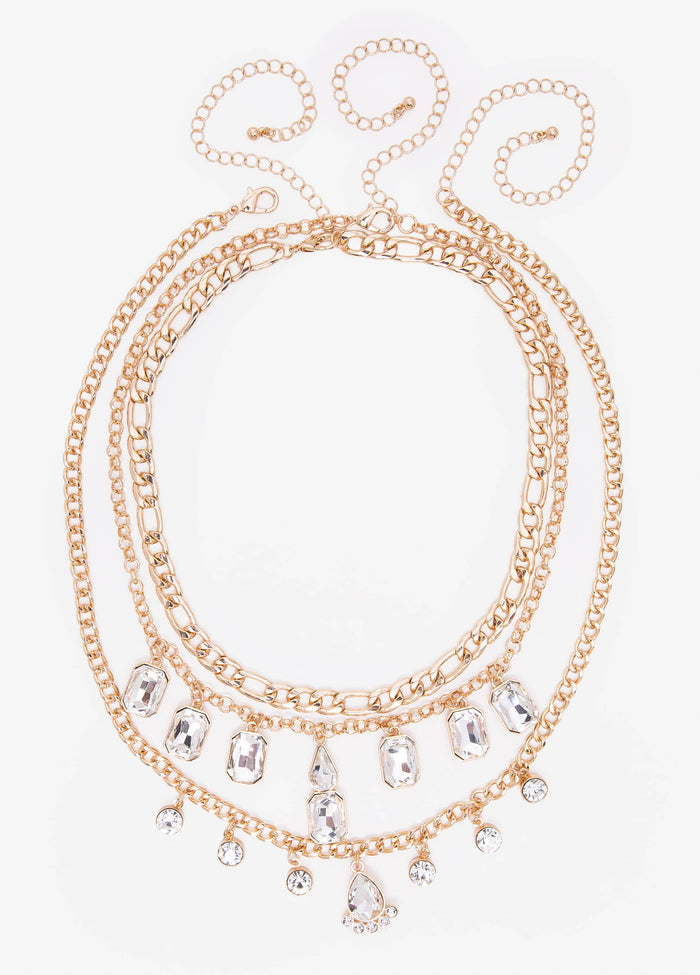 Set Of Three Crystal Necklaces