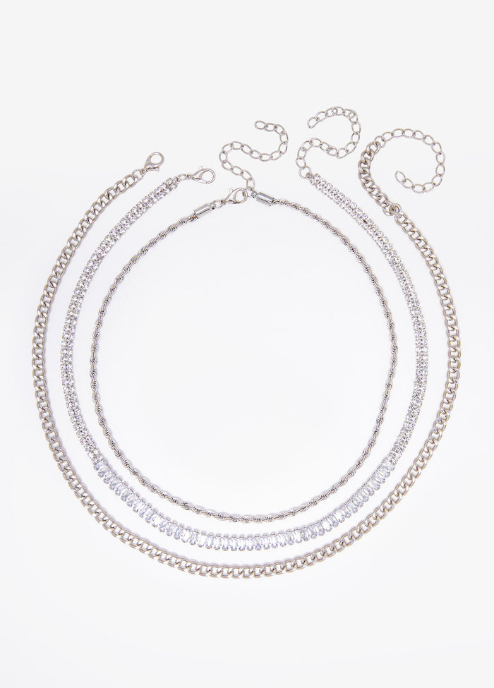 Set Of Three Gold Tone Necklaces