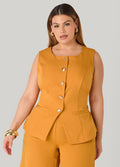 Shell Button Embellished Vest