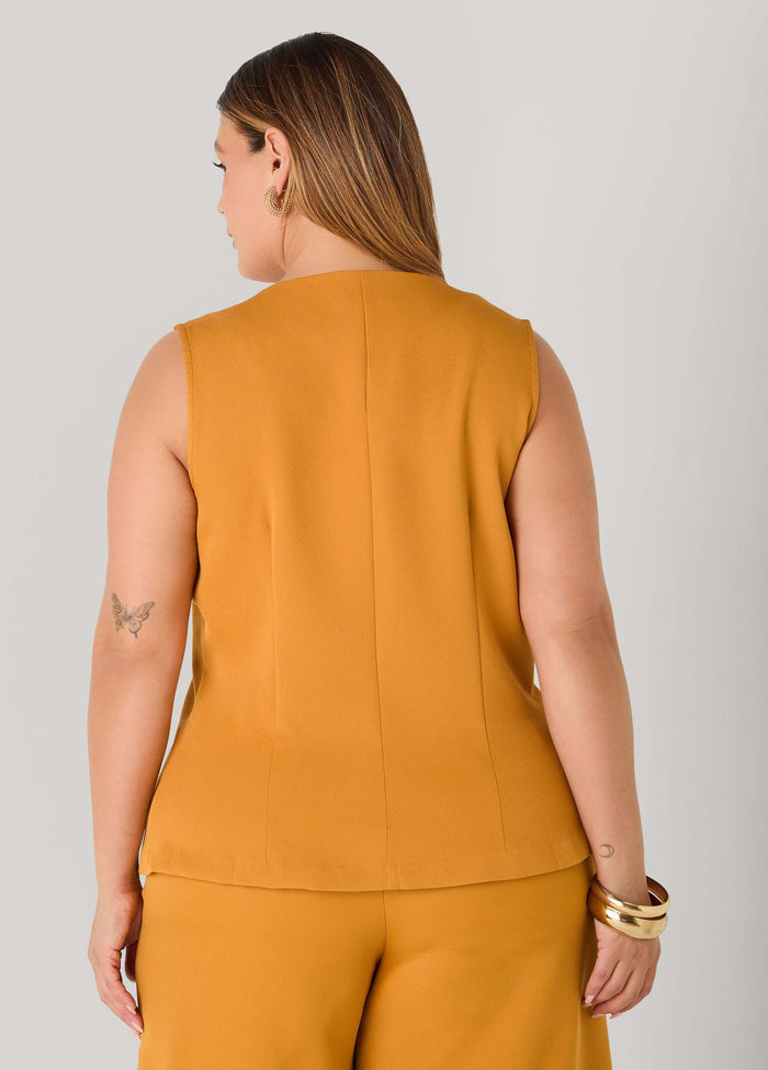 Shell Button Embellished Vest
