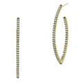 BlackGoldand14KGoldonSterlingSilver Signature Allover Pavé Pointed Hoop Earrings Signature EARRING