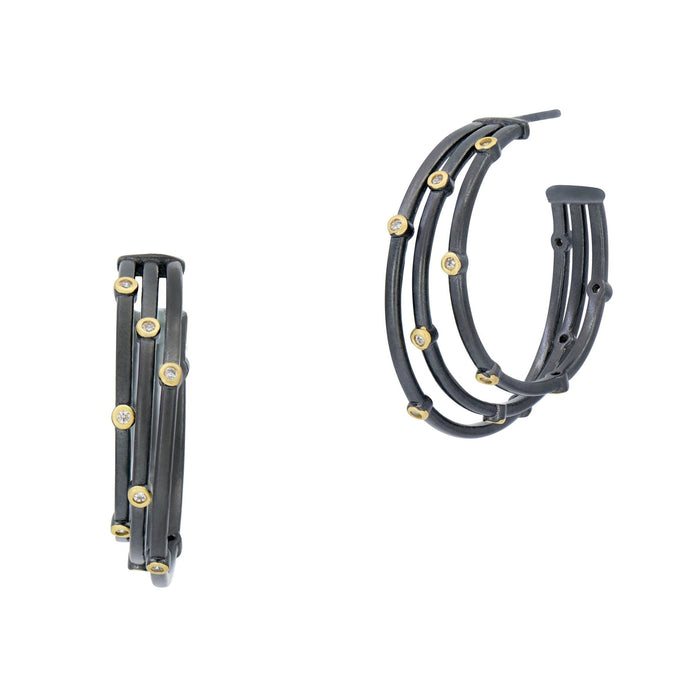 Signature Cityscape Wire Hoop Earrings - FREIDA ROTHMAN