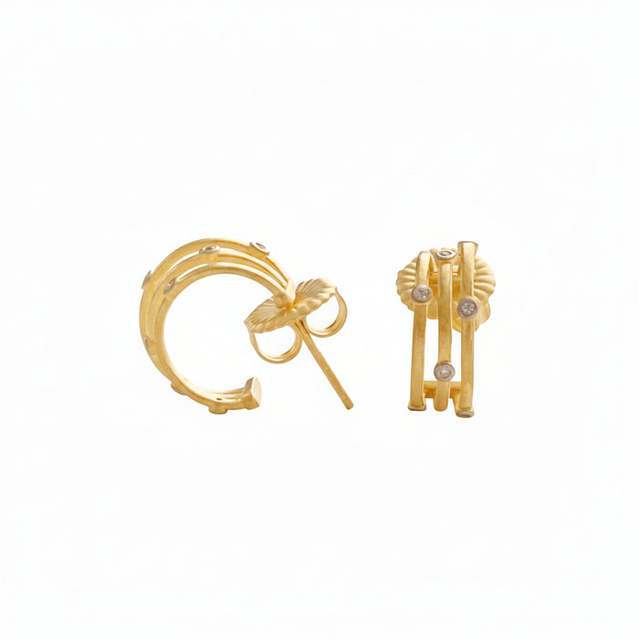 Signature Cityscape Wire Mini Hoop Earrings - FREIDA ROTHMAN
