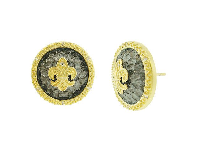 Signature Hammered Fleur De Lis Stud - FREIDA ROTHMAN