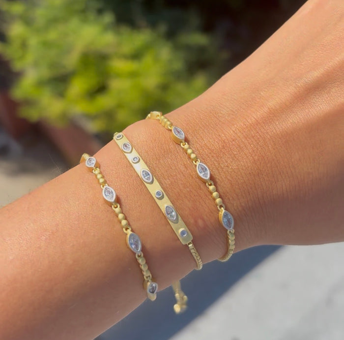 Signature Marquise Stone Adjustable Bracelet