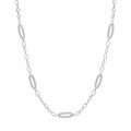 Signature Oval Pavé Station Chain Link Necklace