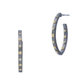 Signature Studded Eternity Oval Pointed Hoop - FREIDA ROTHMAN