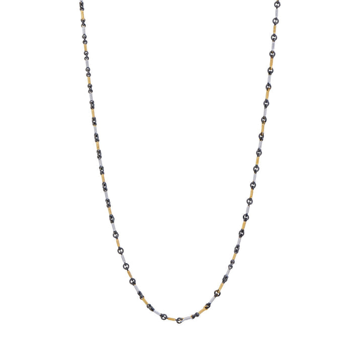 Signature Tri - Tone Bar Link Necklace - FREIDA ROTHMAN