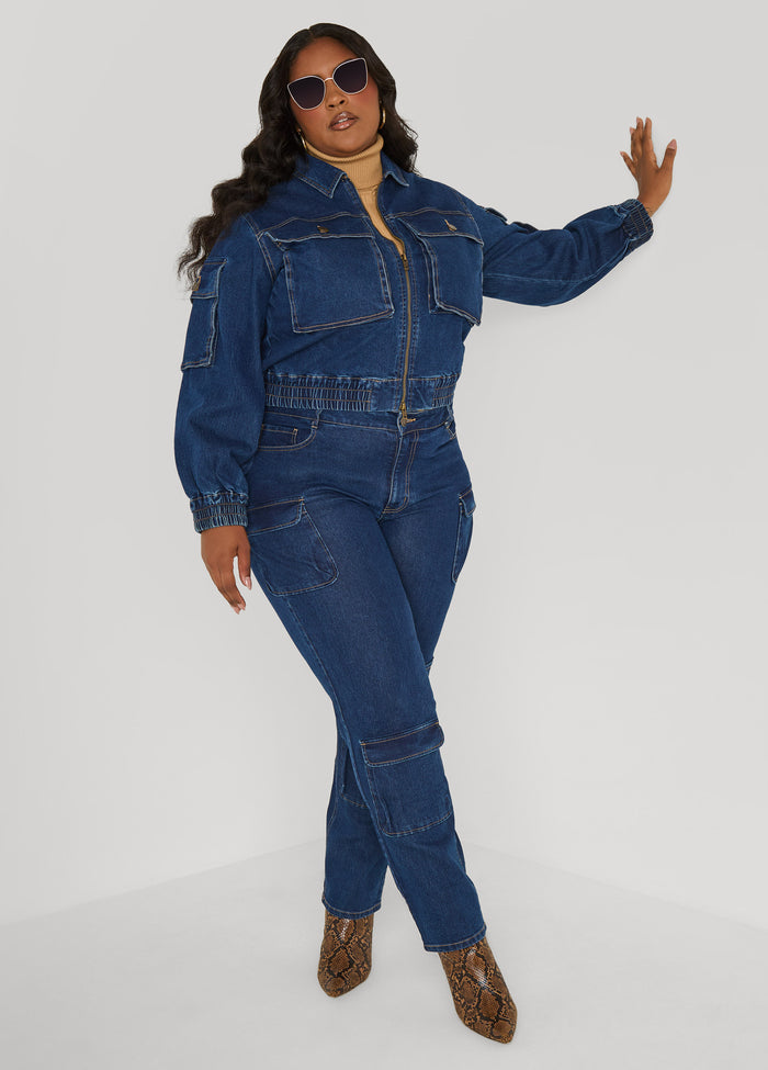 Slim Leg Cargo Jeans