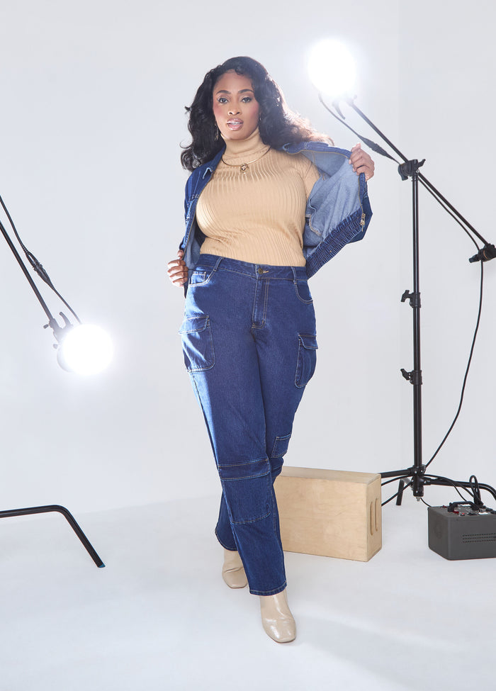 Slim Leg Cargo Jeans