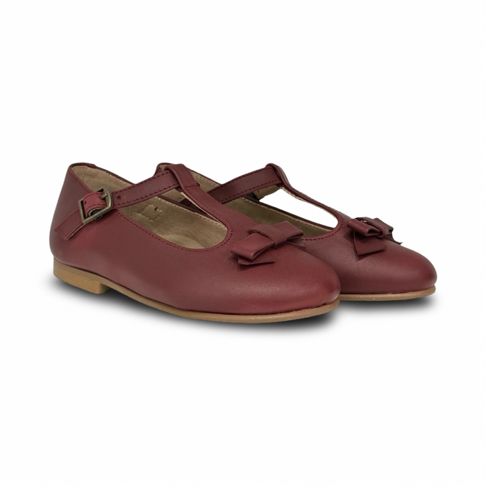 Sonatina Burgundy Bow T Strap