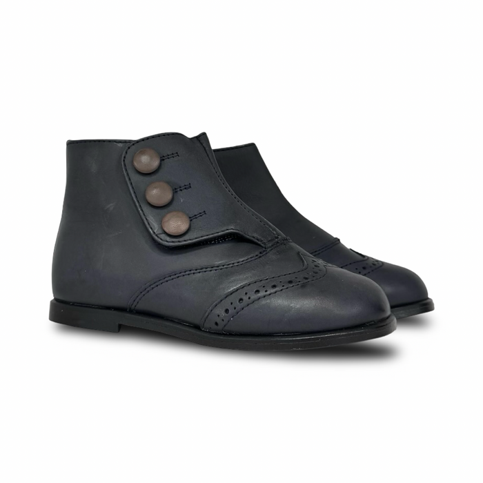 Sonatina Navy Button Velcro Bootie