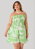 Strapless Abstract Print Romper