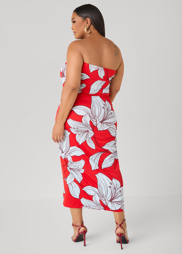 Strapless Floral Maxi Dress