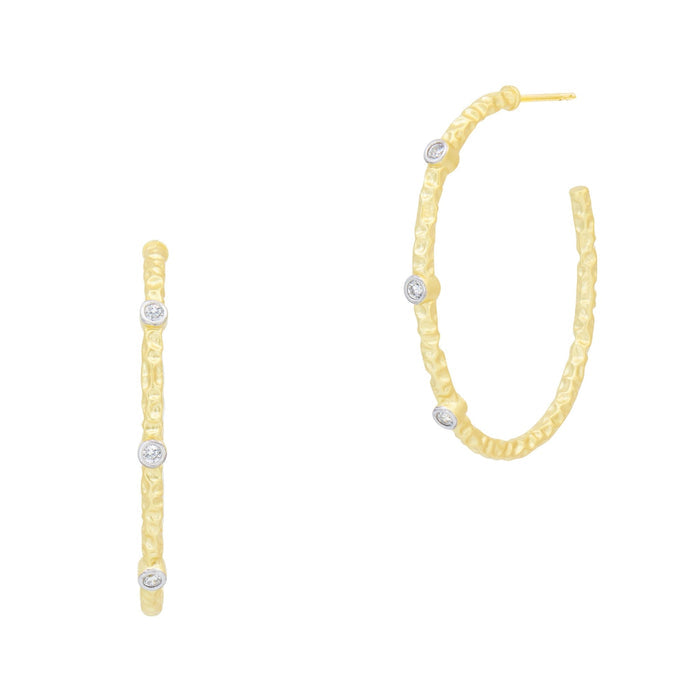 Streets in Bloom Textured Hoop Earrings - FREIDA ROTHMAN