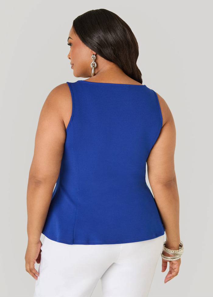 Stretch Crepe Peplum Top