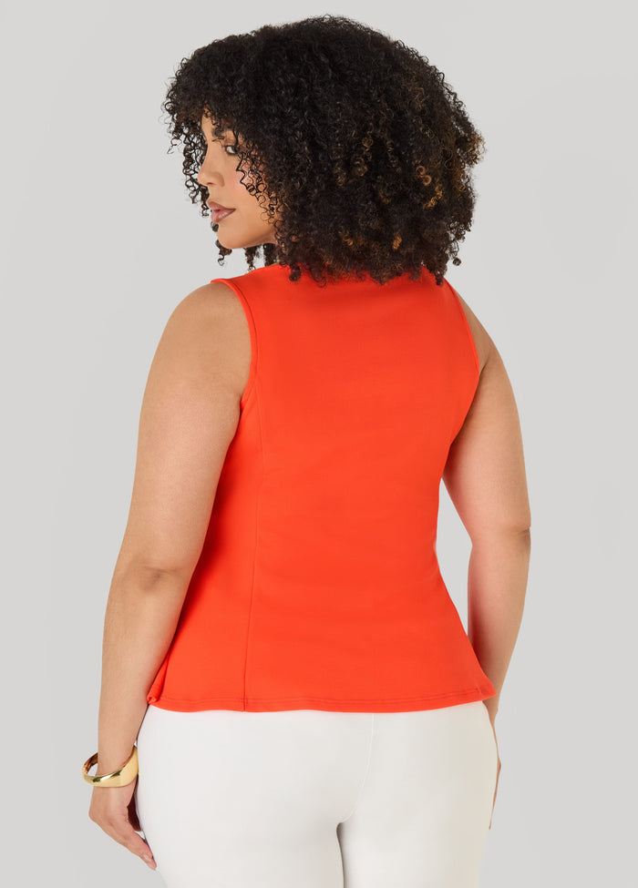 Stretch Crepe Peplum Top