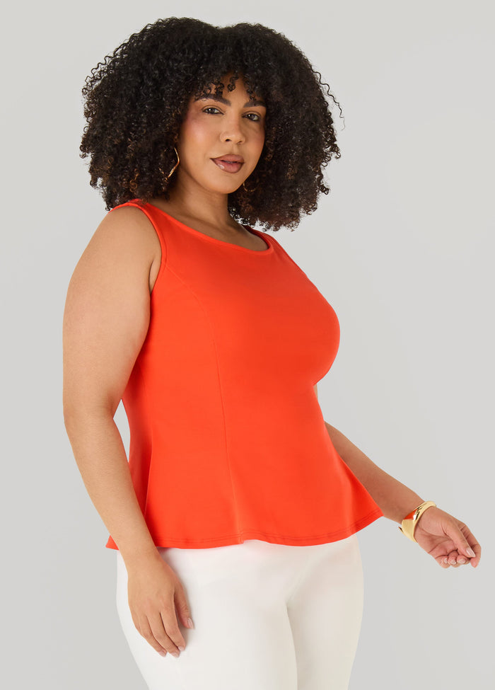 Stretch Crepe Peplum Top
