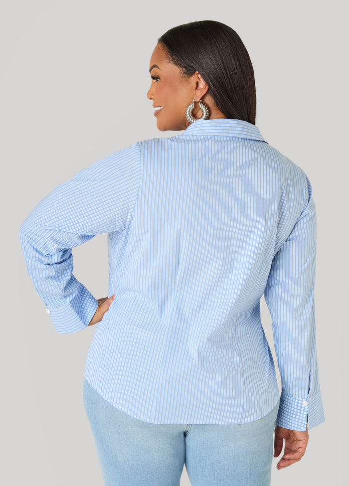 Striped Cotton Blend Shirt