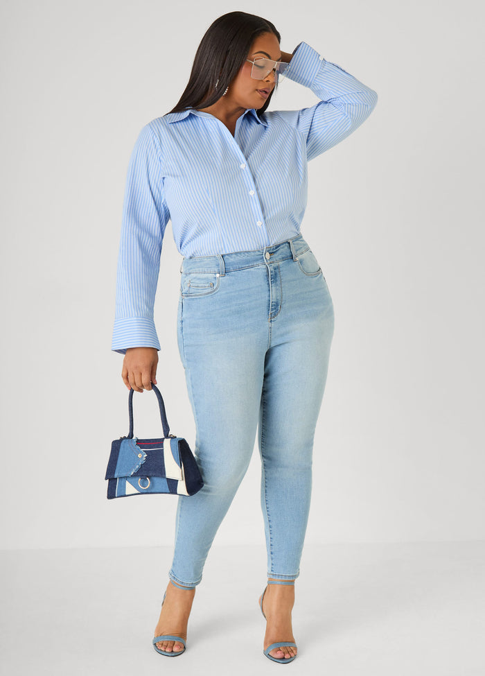 Striped Cotton Blend Shirt