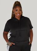 Plus Size Striped Hooded Pullover