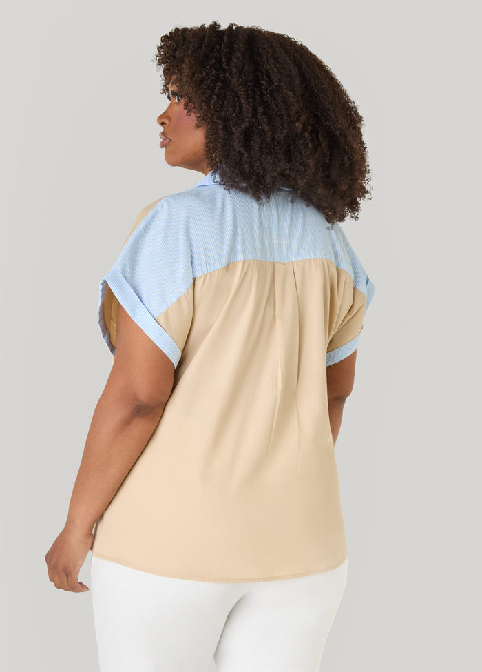 Striped Paneled Cotton Shirt