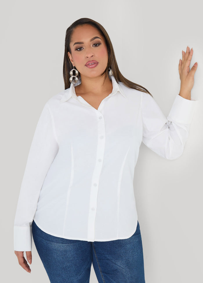 Tall Cotton Blend Collared Shirt