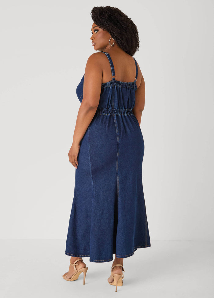 Tall Sweetheart Maxi Denim Dress