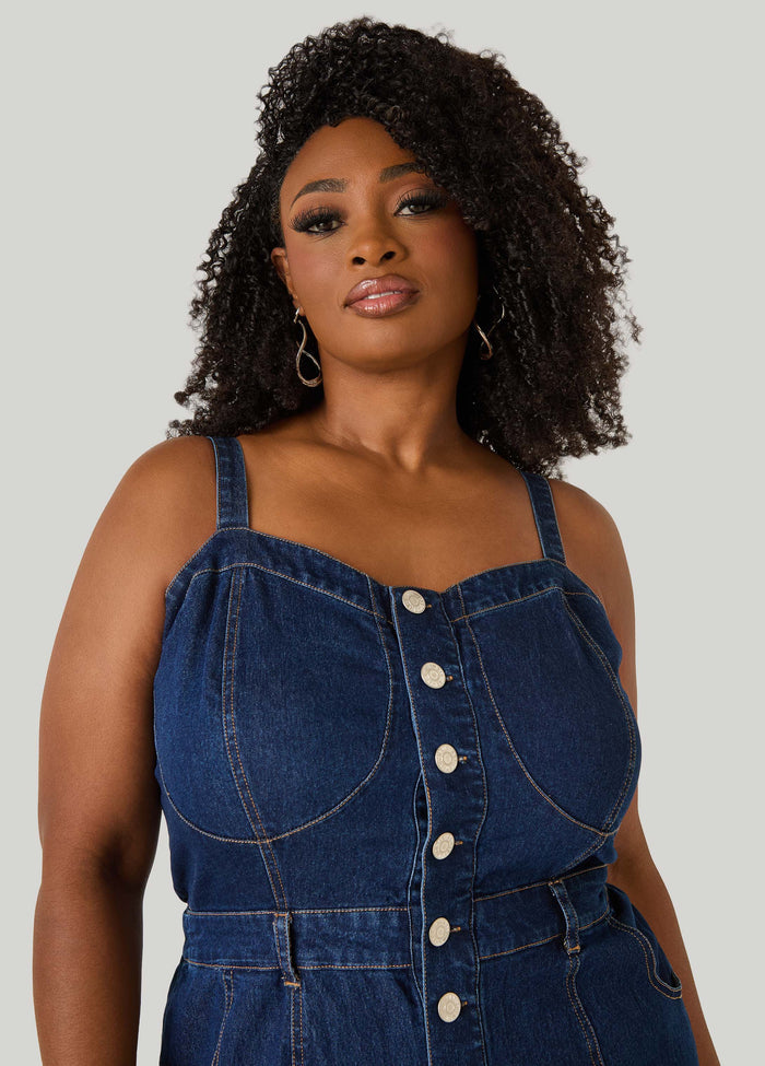 Tall Sweetheart Maxi Denim Dress