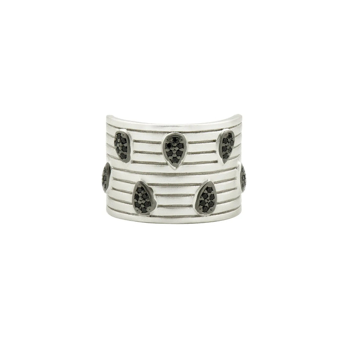 8 Teardrops of Pavé Cigar Band Ring FR Vault RING