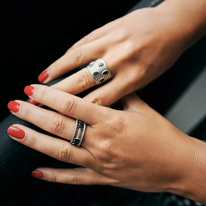 Teardrops of Pavé Cigar Band Ring FR Vault RING
