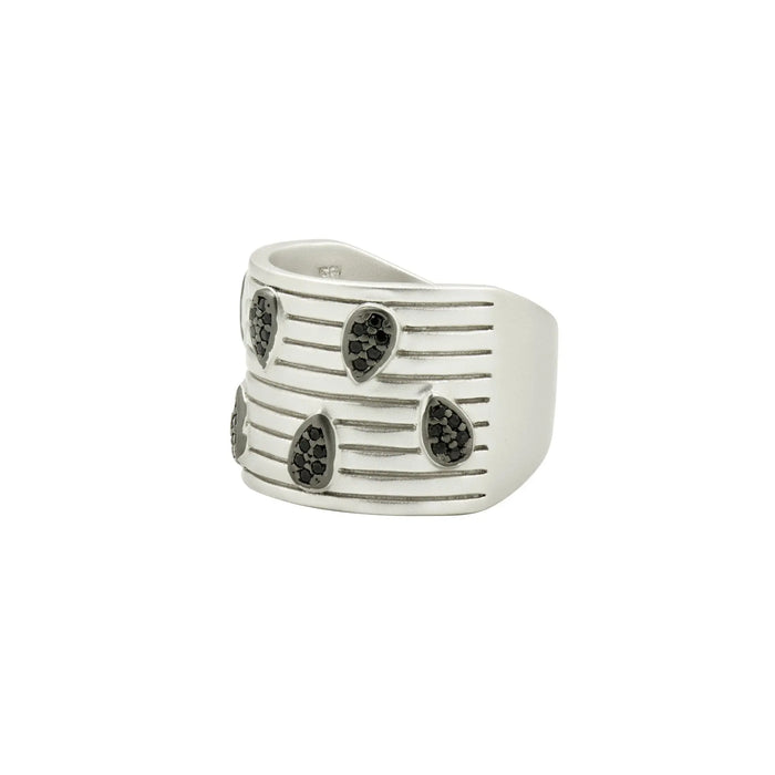 Teardrops of Pavé Cigar Band Ring FR Vault RING
