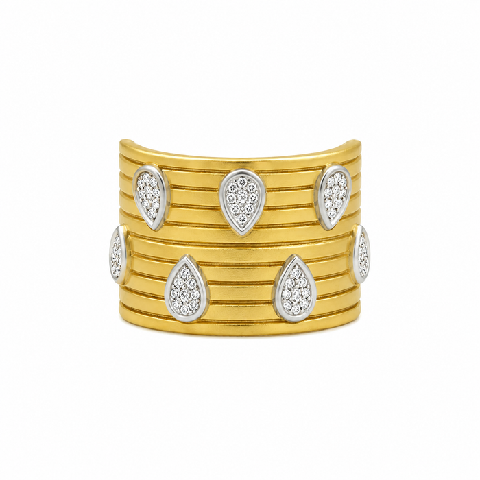 Teardrops of Pavé Cigar Band Ring