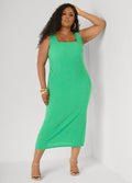 Textured Square Neck Midaxi Dress