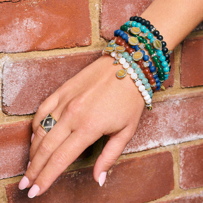The PEACE Beaded Stretch Bracelet - FREIDA ROTHMAN