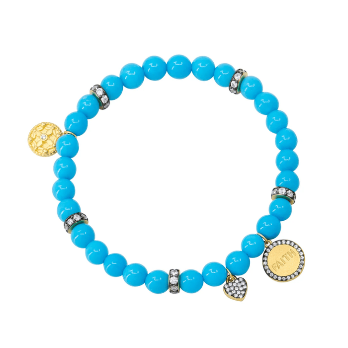 The FAITH Beaded Stretch Bracelet - FREIDA ROTHMAN