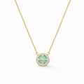 Turquoise Clover Cage Pendant Necklace