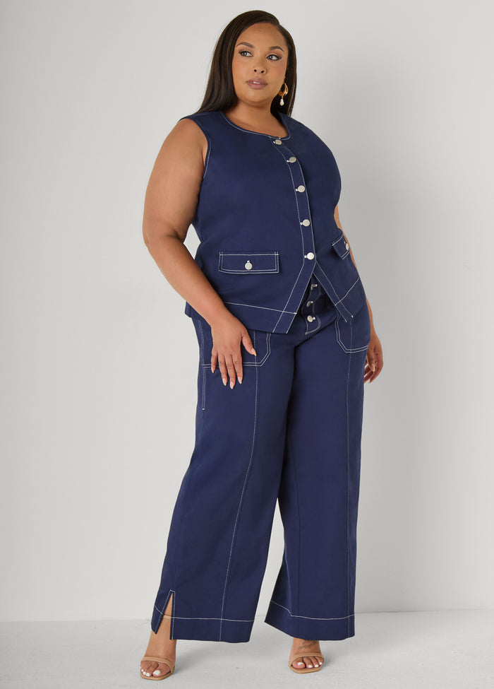 Twill Wide Leg Pants