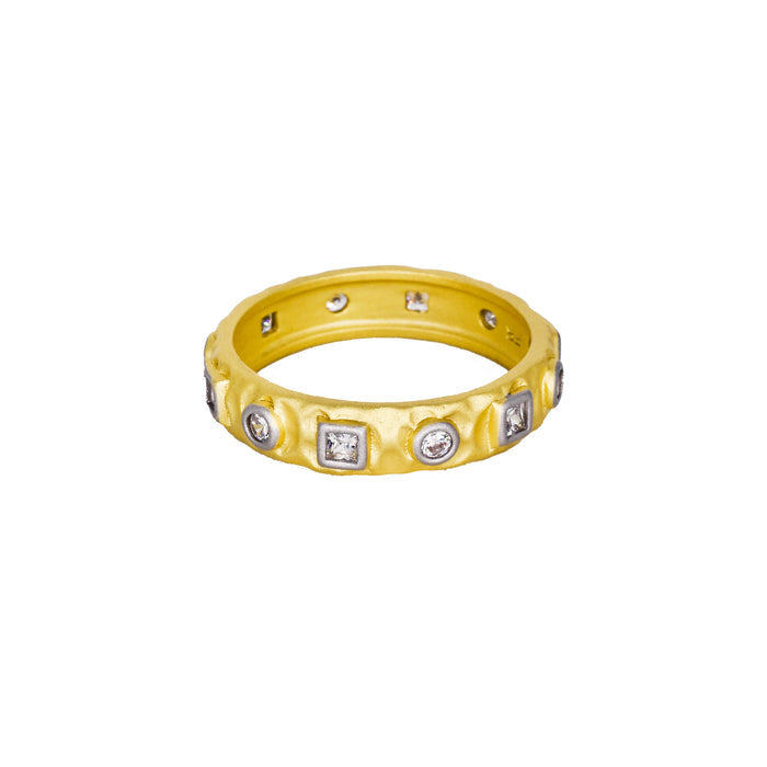 Two-Tone Mixed Shape Window Ring