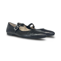 Valencia Black Croc Pointed Mary Jane