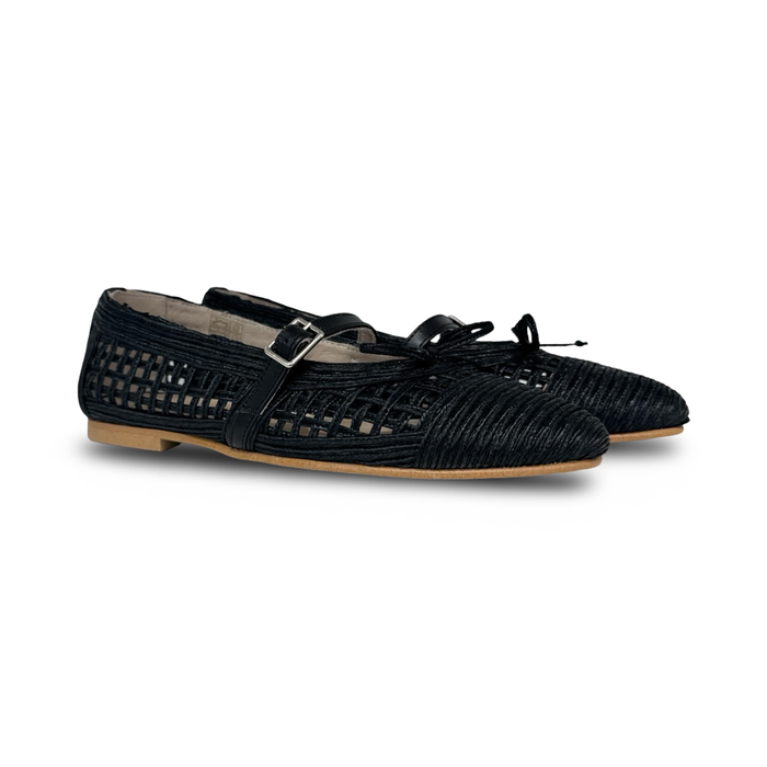 Valencia Black Crochet Buckle Mary Jane