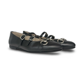 Valencia Black Double Buckle Chain Mary Jane