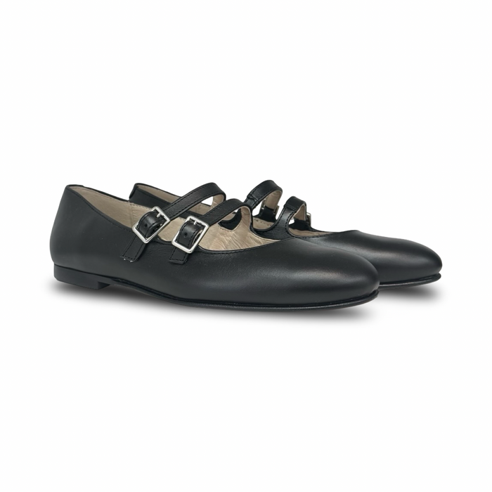 Valencia Black Double Buckle Mary Jane