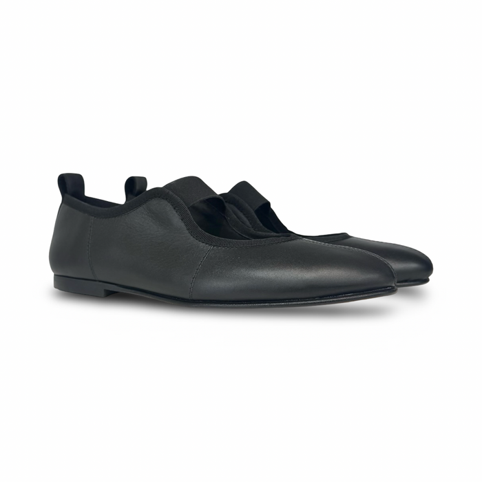 Valencia Black Elastic Flat