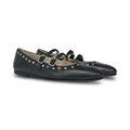 Valencia Black Grommets Double Buckle Mary Jane