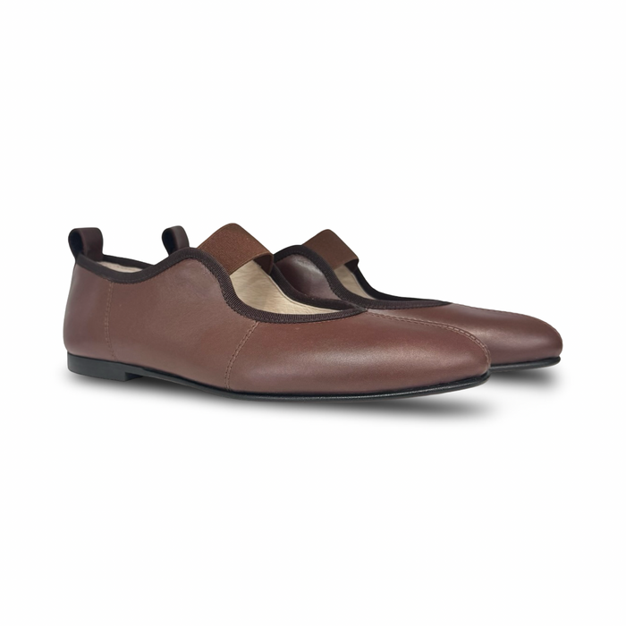 Valencia Brown Elastic Mary Jane